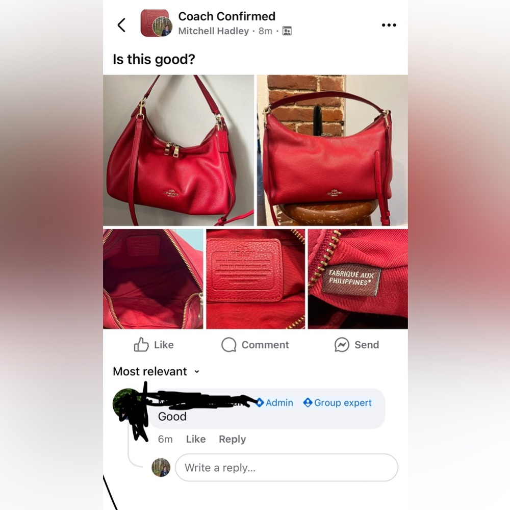 Coach Vibrant Red Crossbody Bag with Gold Accents - Picture 14 of 14